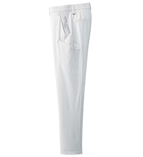「＜テットオム＞接触冷感３Ｄアクティブストレッチパンツ（メンズスラックス）」｜ホワイト