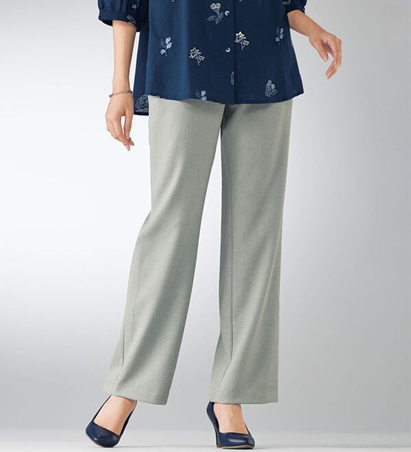 BELLUNA（ベルーナ）の「日本製涼やかセミフレアーパンツ（ワイドパンツ・ガウチョ）」｜詳細画像