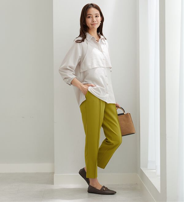 BELLUNA（ベルーナ）の「ダブルクロスタックテーパードパンツ（テーパードパンツ）」｜詳細画像