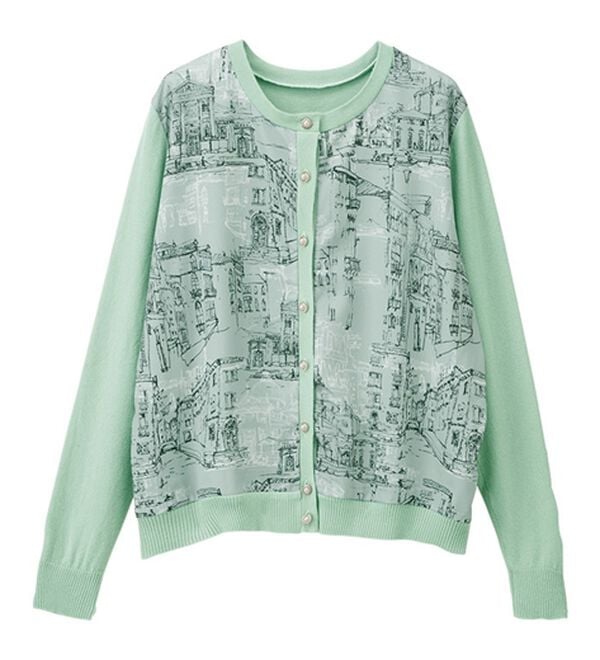 RANAN（ラナン）の「スカーフプリントニットカーディガン（ニットカーディガン）」｜詳細画像