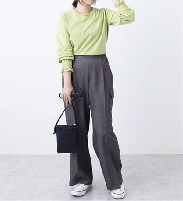 BELLUNA（ベルーナ）の「きれい見え素材ベイカーパンツ（フルレングスパンツ）」｜詳細画像