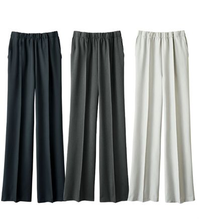 ルフラン（ルフラン）の「【３本組】日本製すっきり見えの上品フレアーパンツ（ワイドパンツ・ガウチョ）」