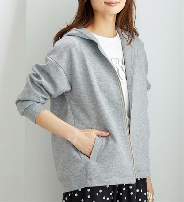 BELLUNA（ベルーナ）の「【快適Ｌａｂ．】とろみ素材裾タックパーカー（パーカー）」｜詳細画像