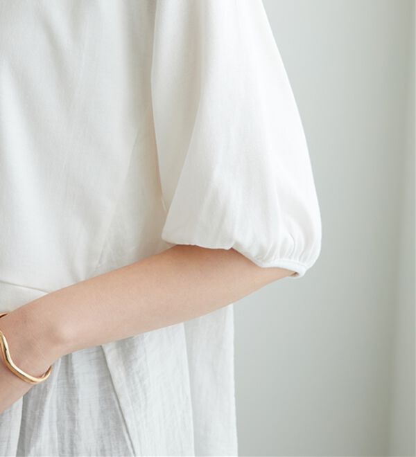 BELLUNA（ベルーナ）の「ギャザー使い異素材切替ふんわりチュニック（チュニック）」｜詳細画像