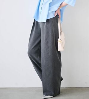 RANAN（ラナン）の「ウール調２タックワイドパンツ（フルレングスパンツ）」｜グレー系
