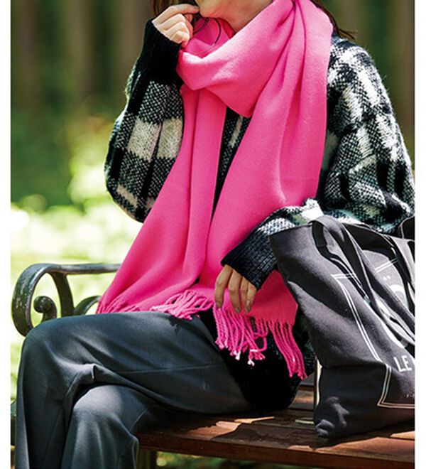 RANAN（ラナン）の「チェック柄ふんわり起毛ニット（チュニック）」｜詳細画像