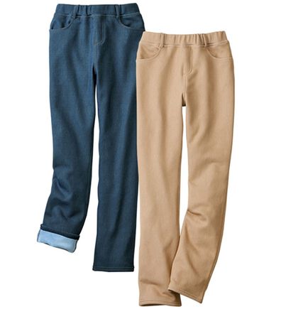 ルフラン（ルフラン）の「【２本組】素肌にはきたい裏が綿毛布のパンツ（フルレングスパンツ）」