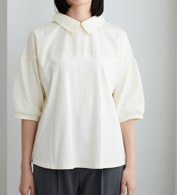 BELLUNA（ベルーナ）の「衿付き異素材切替プルオーバー（カットソー）」｜詳細画像