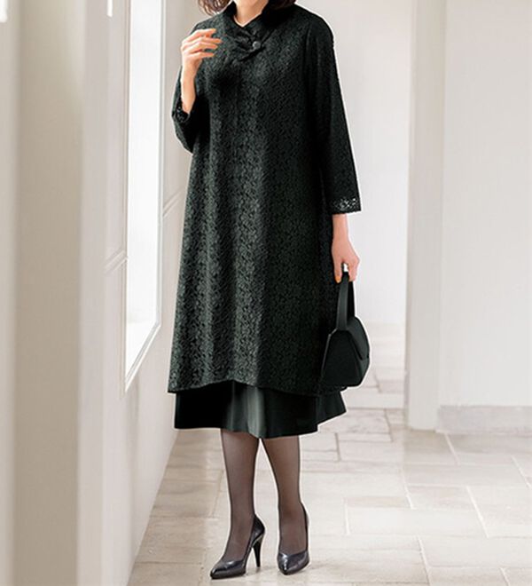 重ね着風総レースワンピース - ベルーナ【公式】