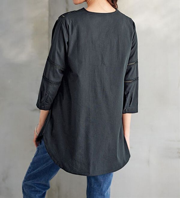 BELLUNA（ベルーナ）の「お食事会に頼れる一枚レース切替ブラウス（チュニック）」｜詳細画像