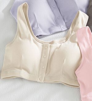 LAVIENNE（ラヴィエンヌ）の「素肌よろこぶオーガニックコットン前開きブラ（ブラジャー）」｜グレージュ