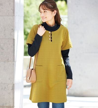 LAVIENNE（ラヴィエンヌ）の「１枚で楽ちん！重ね着風おしゃれチュニック（チュニック）」