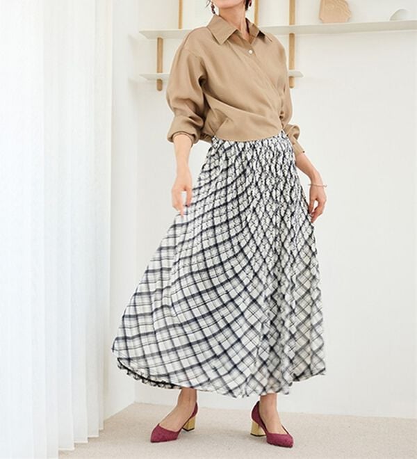 RANAN（ラナン）の「シフォンプリーツマキシスカート（ロングスカート）」｜詳細画像