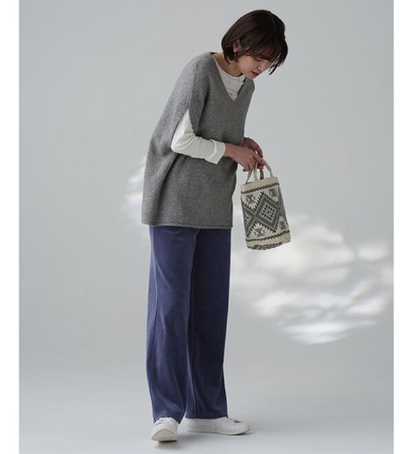 BELLUNA（ベルーナ）の「綺麗見えベロアワイドパンツ（フルレングスパンツ）」｜詳細画像