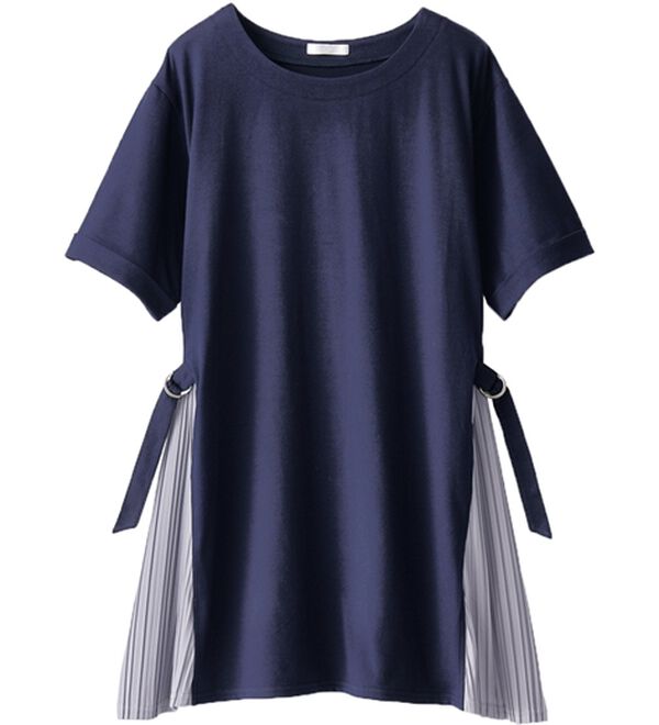 BELLUNA（ベルーナ）の「【店舗・ネット限定】ベルト使いサイドプリーツ切替チュニック（チュニック）」｜詳細画像