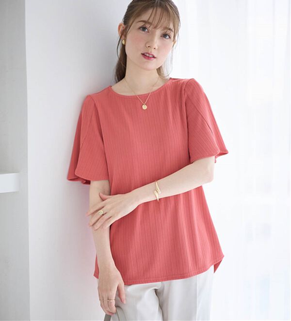 alotta（アロッタ）の「【4つの機能付】ひんやりチューリップ袖ブラウスTシャツ（カットソー）」｜詳細画像