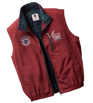 「ブランドデザイン裏フリースベスト（メンズベスト）」｜ワイン