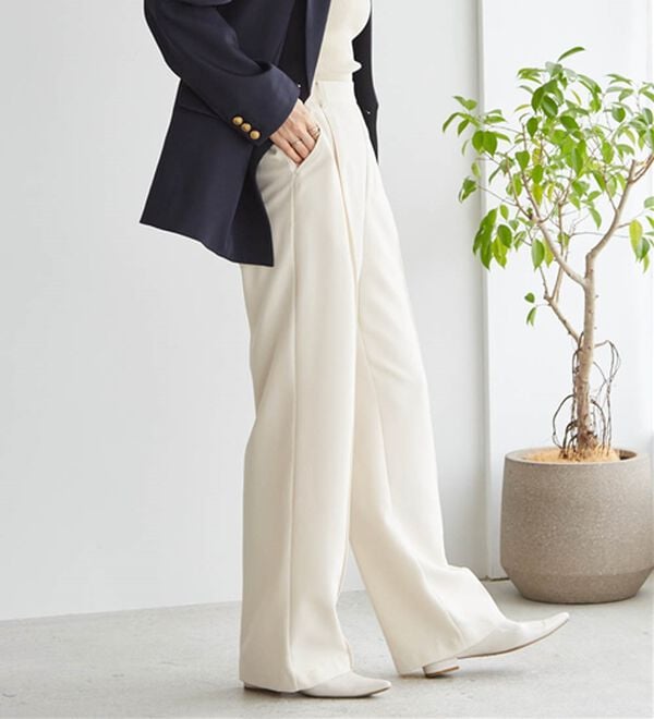 RANAN（ラナン）の「裏起毛美脚シルエットピンタックワイドパンツ（フルレングスパンツ）」｜詳細画像