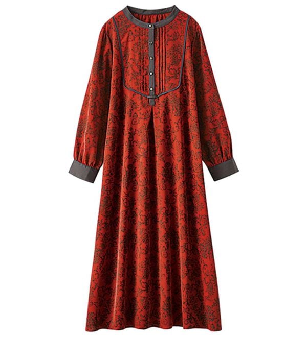 BELLUNA（ベルーナ）の「パイピング使いプリントデザインワンピース（プリントワンピース）」｜詳細画像