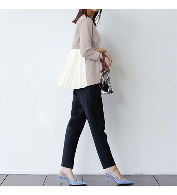 RANAN（ラナン）の「楽ちんキレイ見え！バックプリーツセットアップ（ブラウススーツ）」｜詳細画像