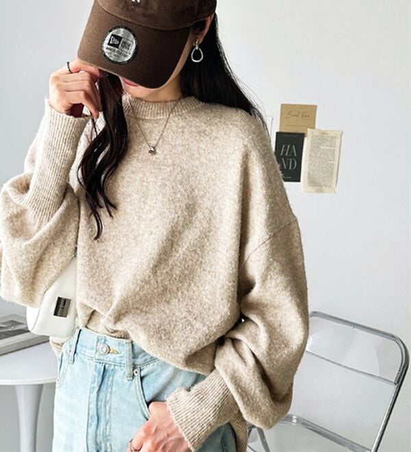 GeeRA（ジーラ）の「ゆるっと柔らか！袖ボリュームメランジニット（ニット・セーター）」｜詳細画像