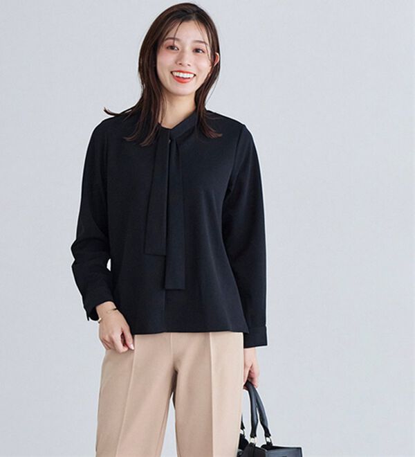 Pierrot（ピエロ）の「タイデザインＴブラウス（ブラウス）」｜詳細画像