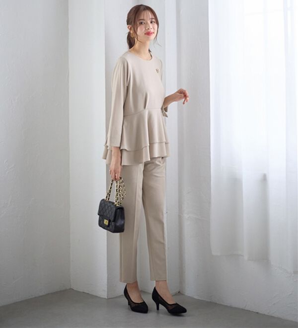 GeeRA（ジーラ）の「【2点セット】ペプラムティアードブラウスセットアップ（その他スーツ）」｜詳細画像