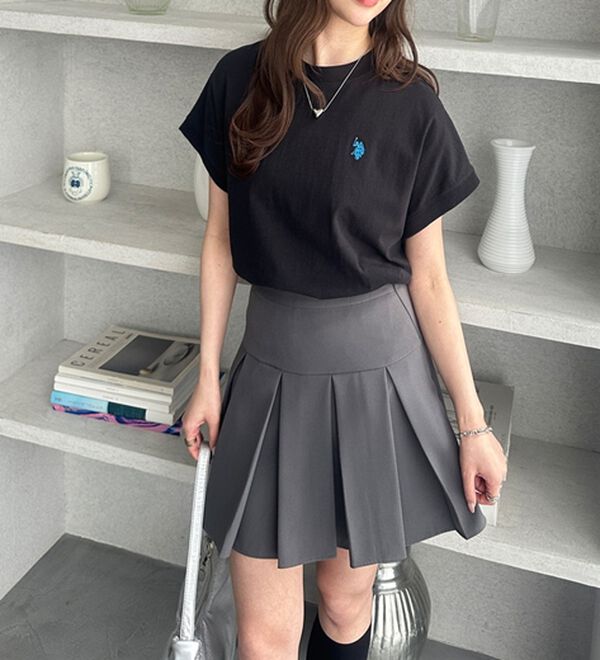 GeeRA（ジーラ）の「【新色追加】【ＵＳ．ＰＯＬＯ．ＡＳＳＮ】綿100％フレンチスリーブＴシャツ（Tシャツ）」｜詳細画像