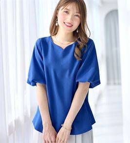 alotta（アロッタ）の「＜６つの機能付＞パフ袖ハートネックブラウスＴシャツ（ブラウス）」