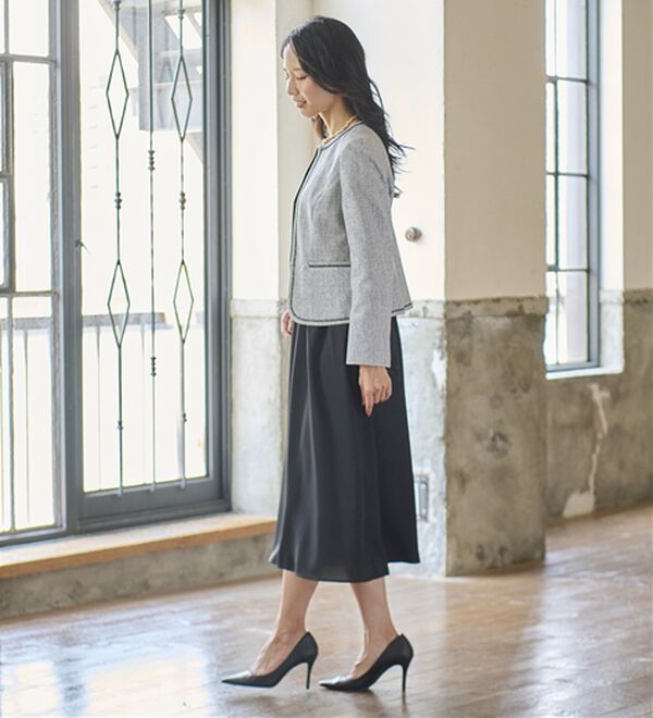 BELLUNA（ベルーナ）の「華やかツイードジャケットワンピースアンサンブル（ワンピースセットスーツ）」｜詳細画像