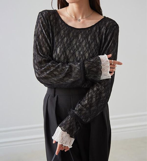 RANAN（ラナン）の「リバーシブルシアーレースＴ（カットソー）」｜詳細画像