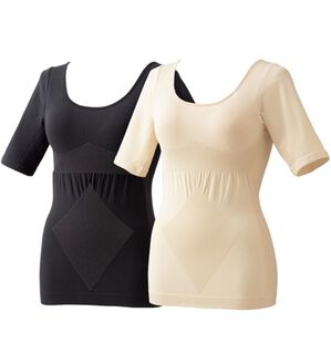 「【２色組】あったかヒート補整インナー（ボディスーツ・シェイパー）」｜2色組