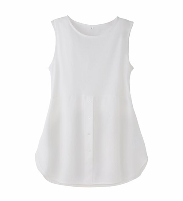 BELLUNA（ベルーナ）の「裾シャツ切替レイヤード用タンクトップ（タンクトップ・キャミソール）」｜オフ白