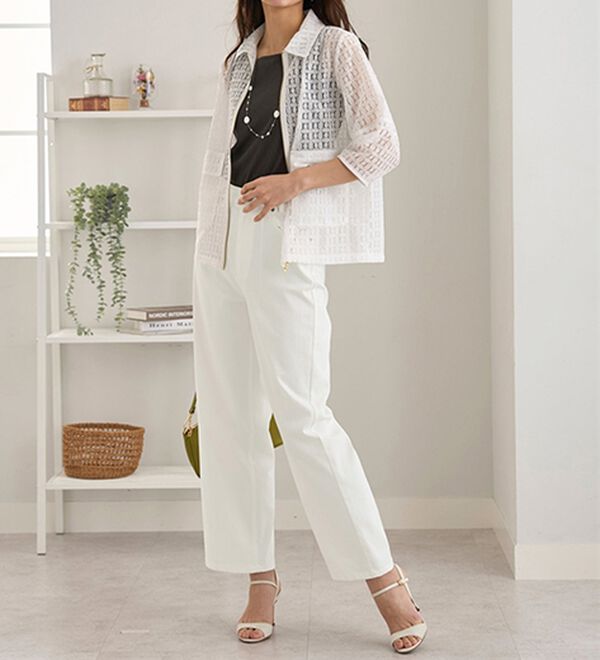 BELLUNA（ベルーナ）の「ヒンヤリ冷感！ライトオンスジーンズ（ワイド）（ワイドパンツ・ガウチョ）」｜詳細画像