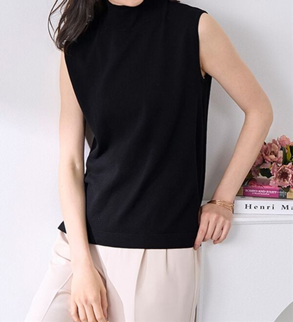 BELLUNA（ベルーナ）の「Ｔシャツが苦手な方に！ひんやり綿混ニットＴ【選べるデザイン】（ニット・セーター）」｜詳細画像
