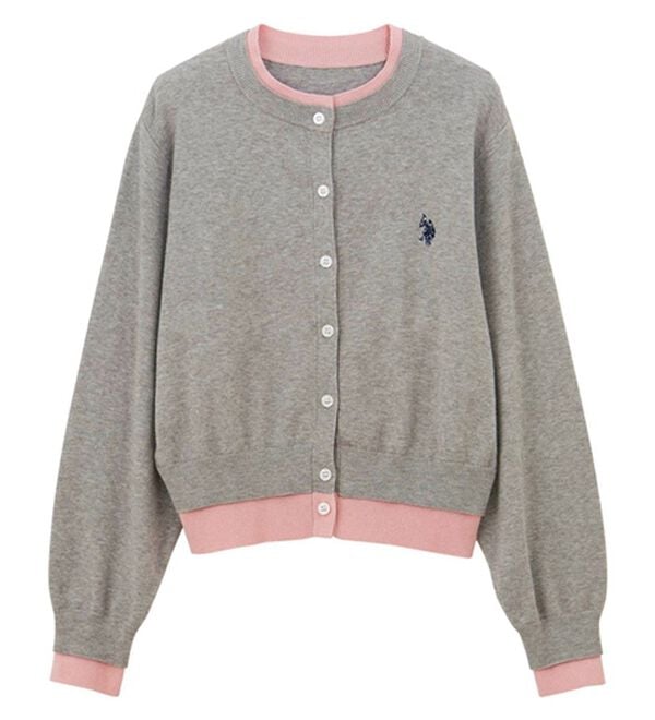GeeRA（ジーラ）の「【U.S. POLO ASSN.】レイヤード風バイカラーカーデ（ニットカーディガン）」｜詳細画像