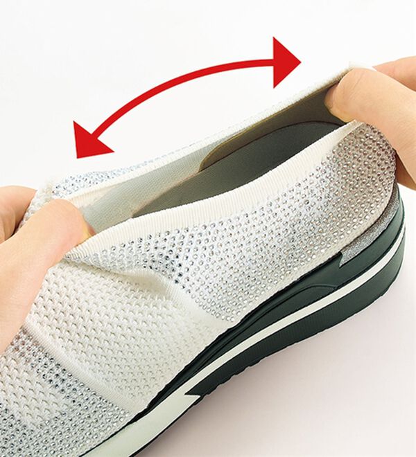 ルフラン（ルフラン）の「ビジューが煌めく美脚ニットスニーカー（スリッポン）」｜詳細画像