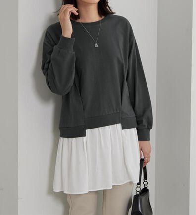 BELLUNA（ベルーナ）の「裏毛素材レイヤード風チュニック（チュニック）」