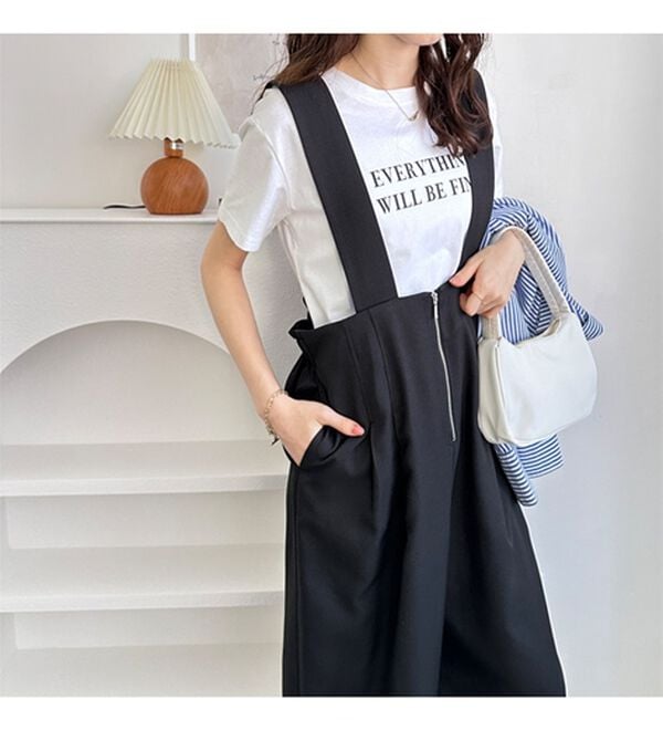 GeeRA（ジーラ）の「フロントジップハイウエストサロペット（オールインワン）」｜詳細画像