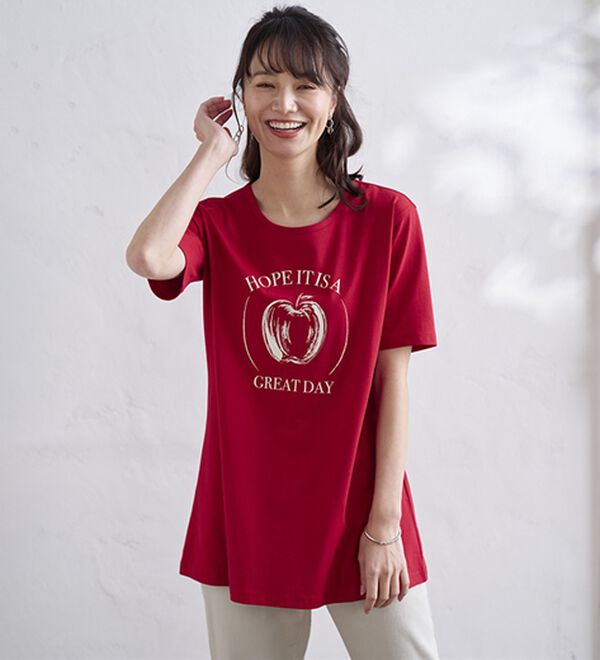 BELLUNA（ベルーナ）の「綿１００％プリントＴシャツ（Tシャツ）」｜詳細画像