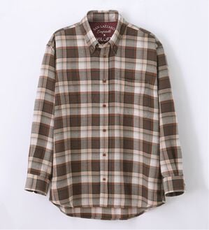 「＜バイロフト（Ｒ）＞カシミヤタッチネルシャツ（メンズシャツ）」｜ブラウンチェック
