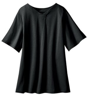LAVIENNE（ラヴィエンヌ）の「すっきり細見えフロントタックＴシャツ（Tシャツ）」｜ブラック