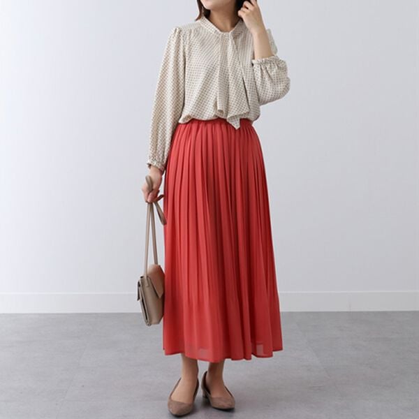 BELLUNA（ベルーナ）の「シフォンプリーツカラースカート（ロングスカート）」｜詳細画像