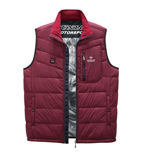 「＜ダンロップ・モータースポーツ＞秒・暖（すぐにあったか）ヒーター付ベスト（メンズベスト）」｜ワイン