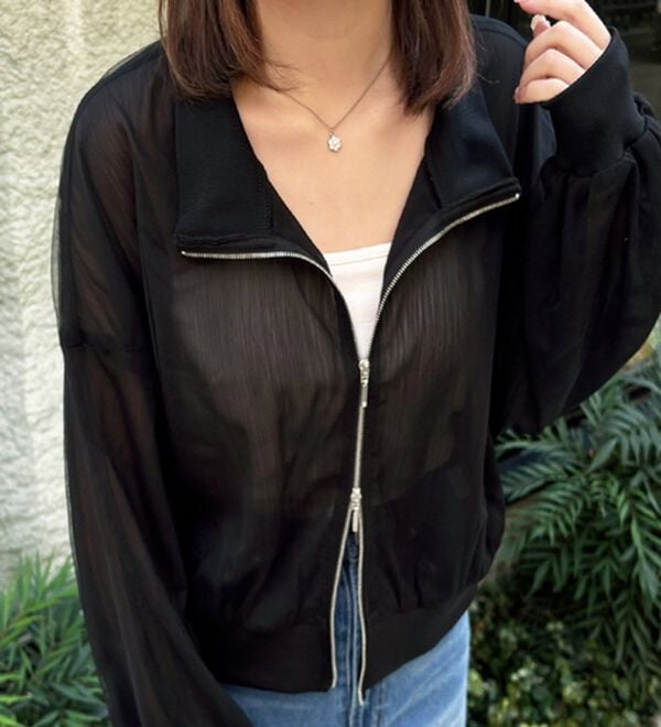 GeeRA（ジーラ）の「ショート丈チュールブルゾン（ブルゾン）」｜詳細画像