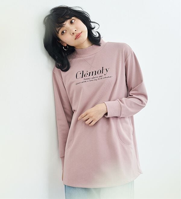 BELLUNA（ベルーナ）の「裏毛リブデザイン大人のロゴチュニック（カットソー）」｜詳細画像