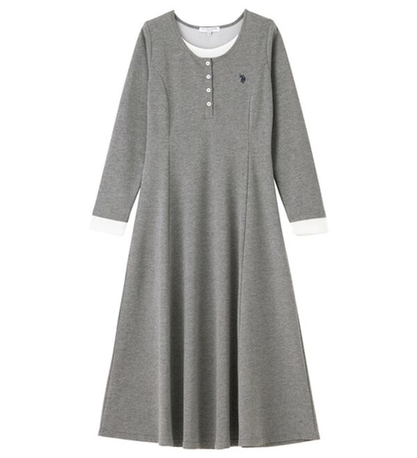 GeeRA（ジーラ）の「【U.S.POLOASSN】レイヤード風ヘンリーネックワンピース（カットソーワンピース）」｜詳細画像