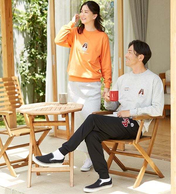 「＜ハッシュパピー＞ブランドデザイン裏毛トレーナー・パンツ（メンズルームウェア）」｜詳細画像