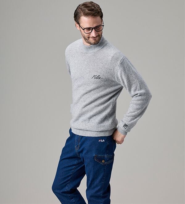 「＜フィラ＞洗えるウール１００％ハイネックセーター（メンズニット・セーター）」｜詳細画像