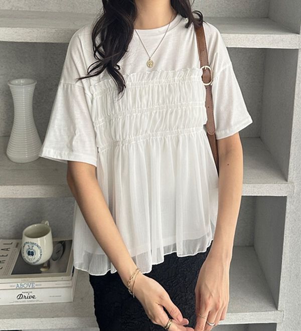 GeeRA（ジーラ）の「シアービスチェドッキングＴシャツ（カットソー）」｜詳細画像